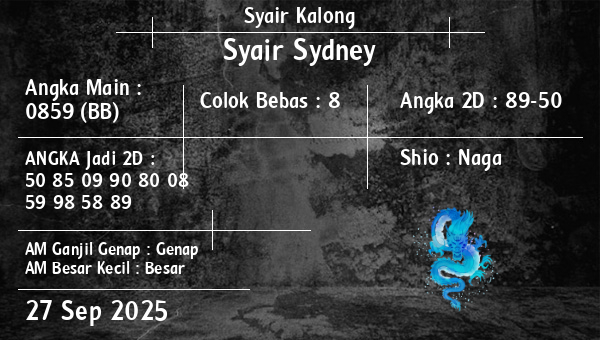 Syair Kalong - Syair Sydney