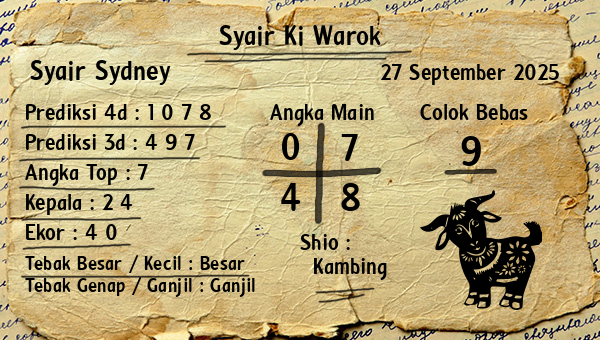 Syair Ki Warok - Syair Sydney